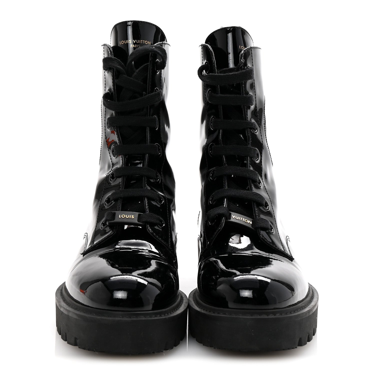Louis Vuitton Patent Territory Ranger Boots 38 Black 3 of 10