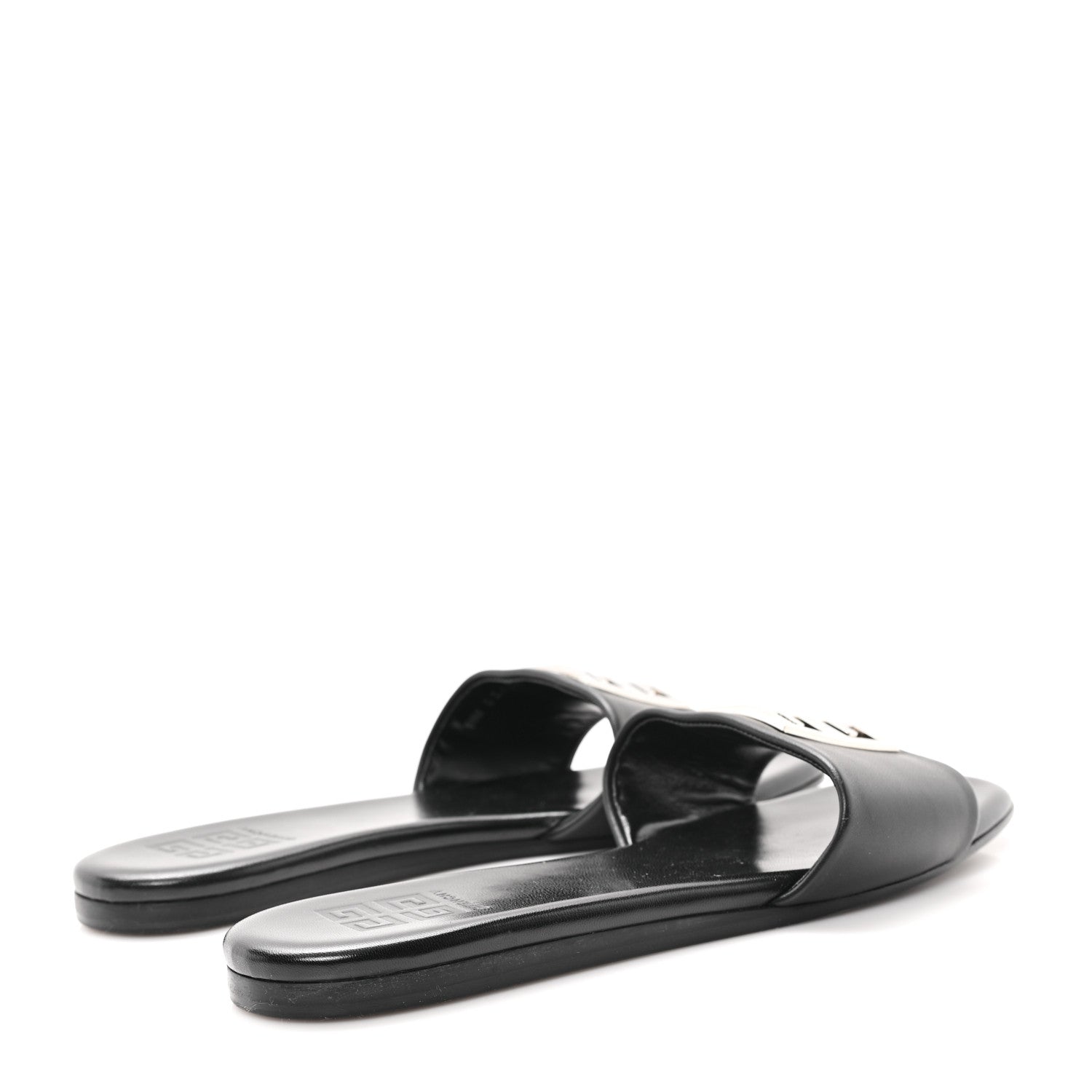 Givenchy Lambskin 4G Plaque Flat Sandals 38 Black 5 of 9