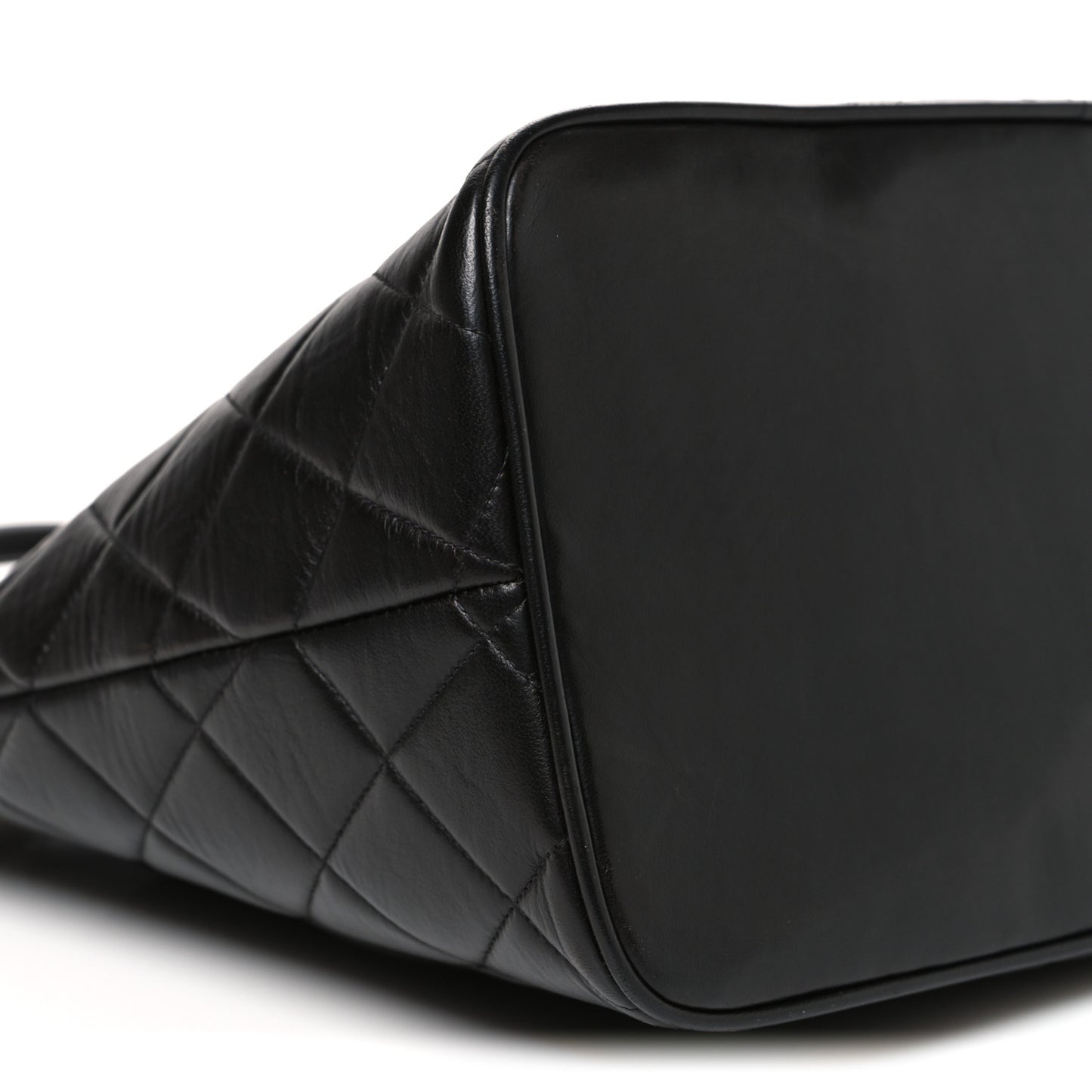 Lambskin Quilted Medallion Tote Black
