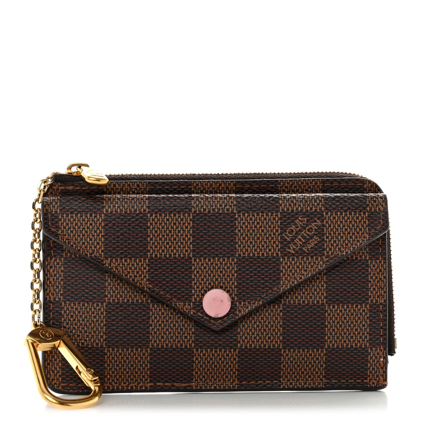 Damier Ebene Recto Verso Card Holder Rose Ballerine