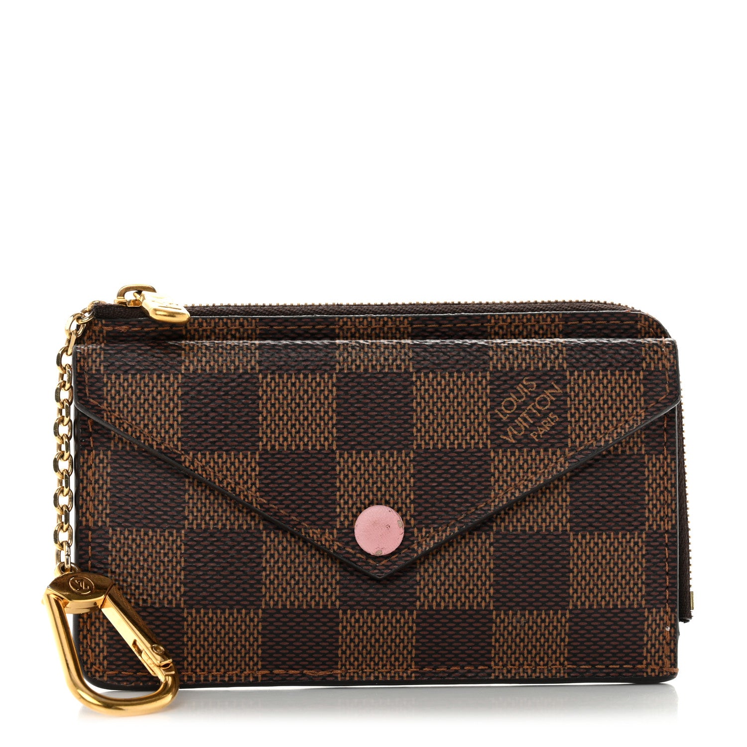 Louis Vuitton Damier Ebene Recto Verso Card Holder Rose Ballerine 1 of 12