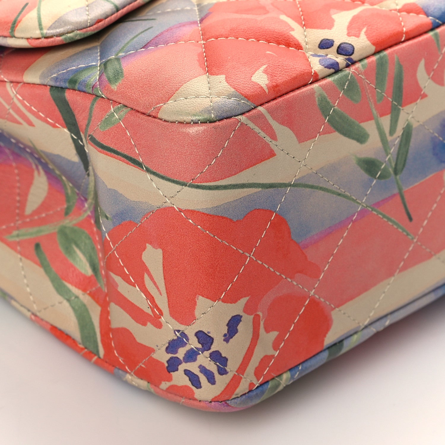 Chanel Lambskin Quilted Floral Jumbo Single Flap Multicolor 9 of 10