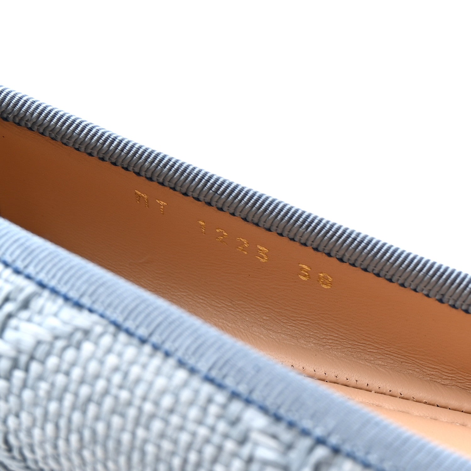 Christian Dior Raffia Cannage Ballet Flat 38 Bleu Pastel 9 of 10