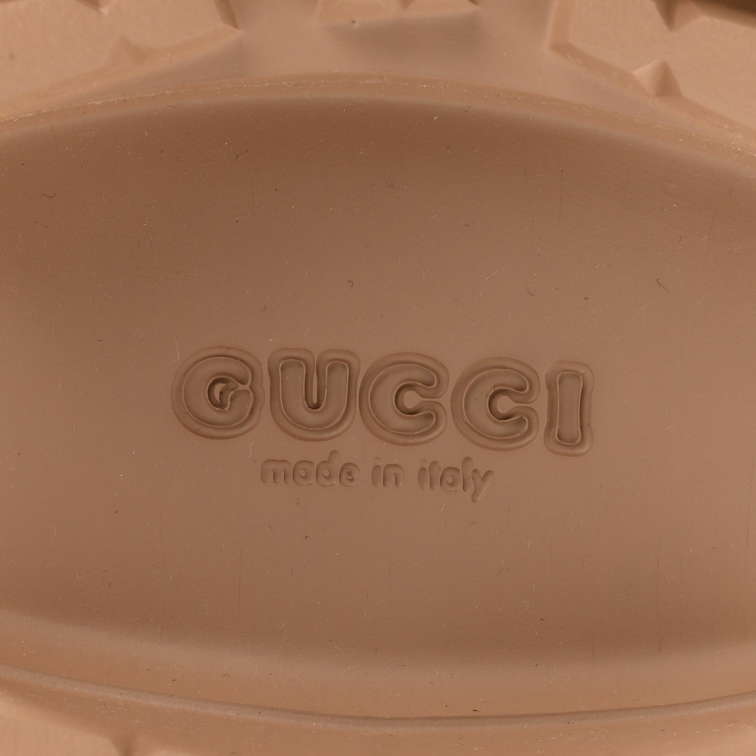 Gucci Rubber GG Monogram Perforated Elea Platform 55mm Lug Sole Sandals 39 Vintage Camel 8 of 10