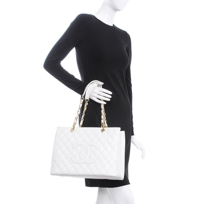 Chanel Caviar Quilted Grand Shopping Tote GST White 2 of 7