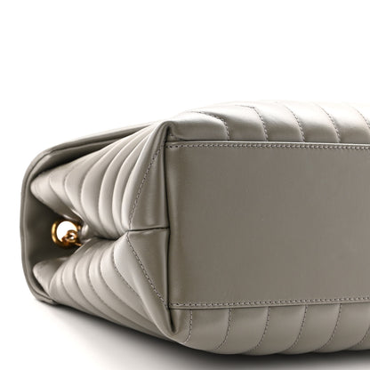 Saint Laurent Calfskin Y Quilted Monogram Medium Loulou Chain Satchel Storm 8 of 9