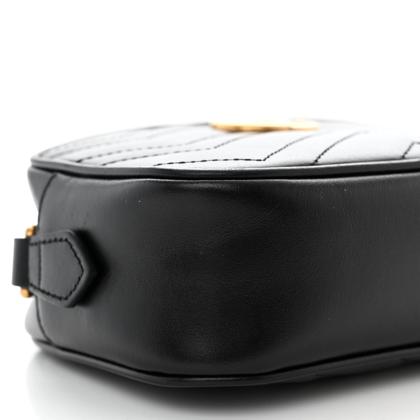 Calfskin Matelasse Mini GG Marmont Chain Shoulder Bag Black