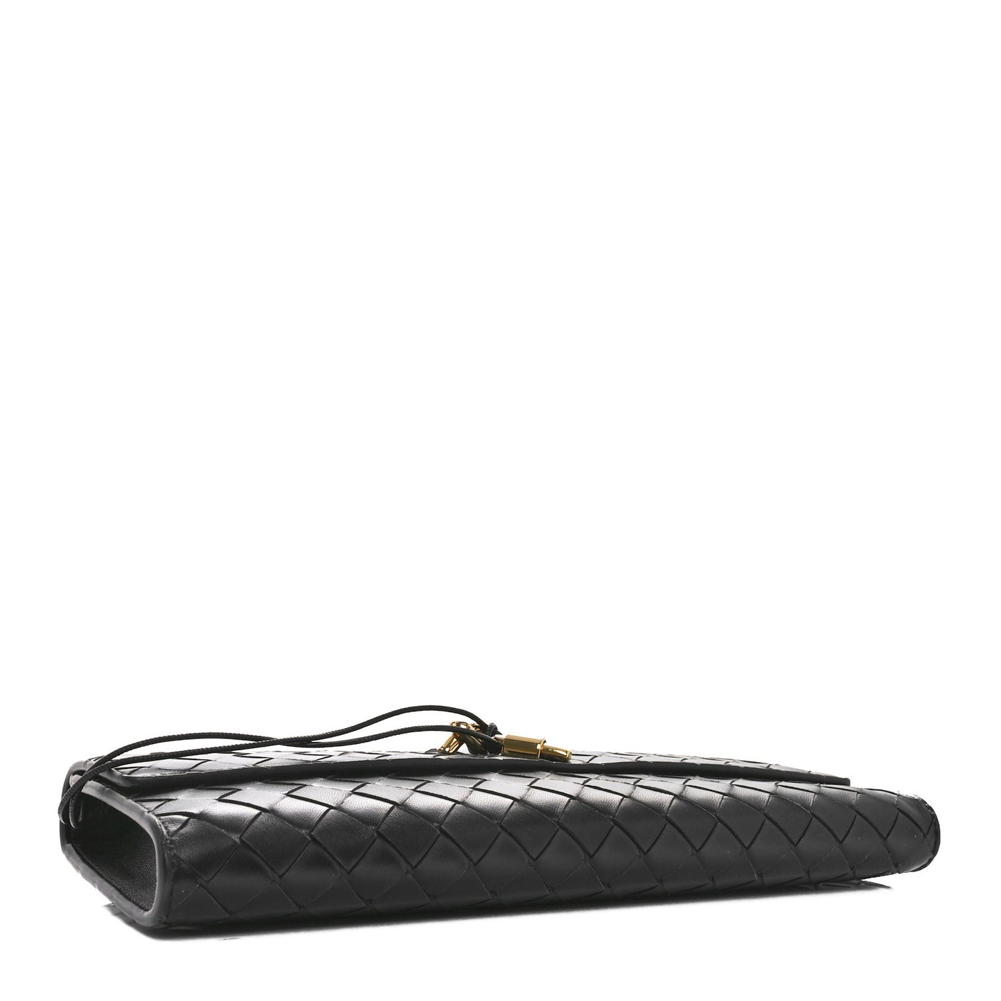Nappa Intrecciato Long Andiamo Top Handle Clutch Black