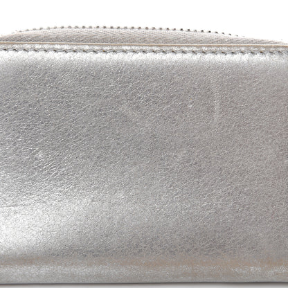 Chanel Metallic Calfskin Timeless Zip Coin Purse Silver Black 10 of 10