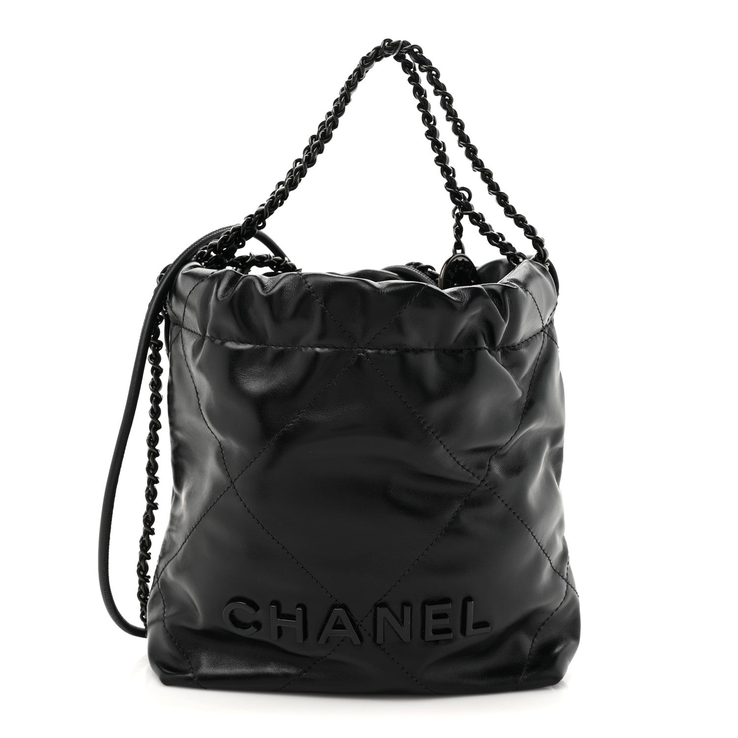 Chanel Shiny Calfskin Quilted Mini Chanel 22 So Black 1 of 10