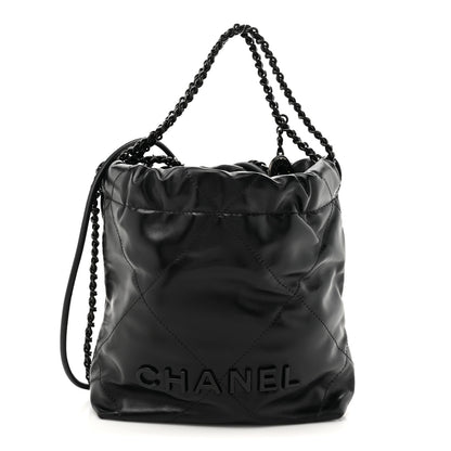 Chanel Shiny Calfskin Quilted Mini Chanel 22 So Black 1 of 10
