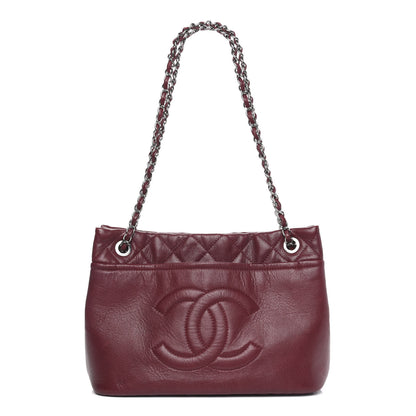Chanel Caviar Quilted Timeless CC Soft Tote Dark Red 1 of 14