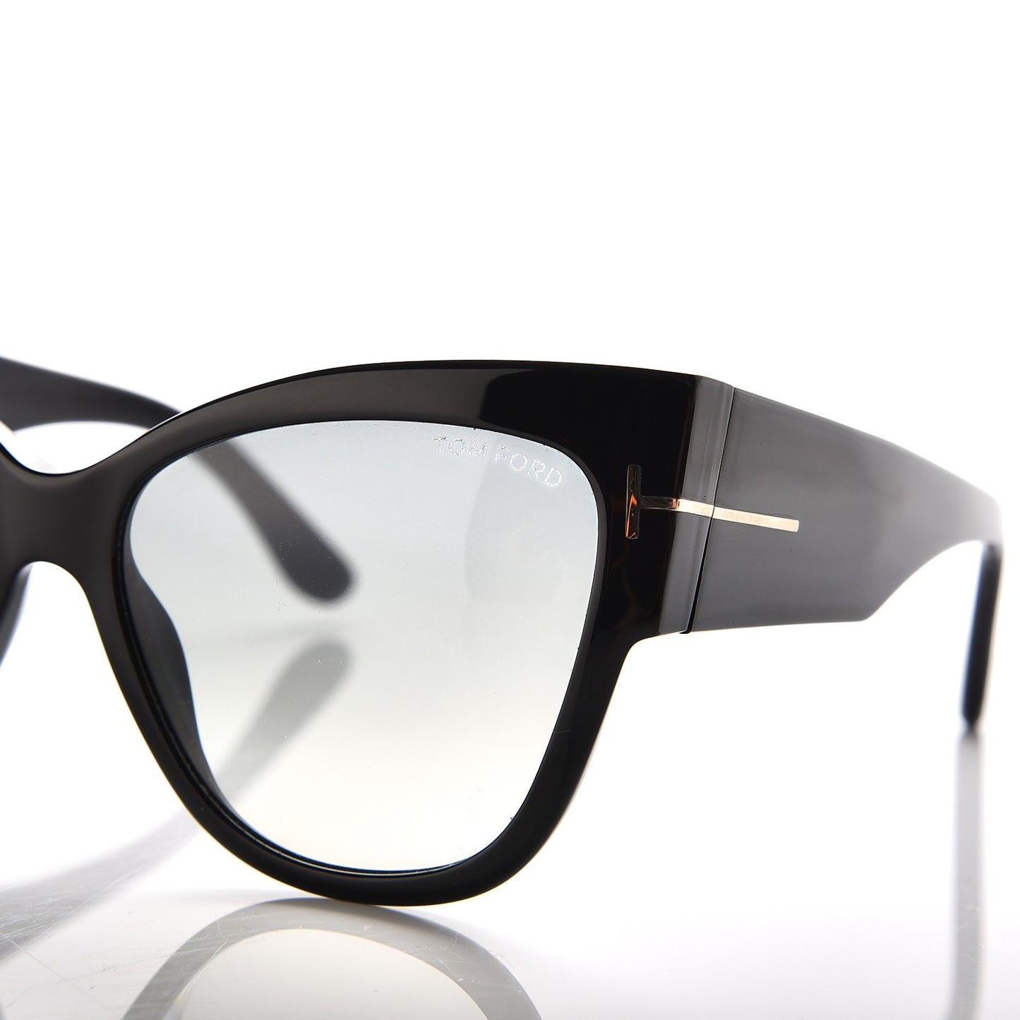 Acetate Anoushka Cat Eye Sunglasses TF371 Black