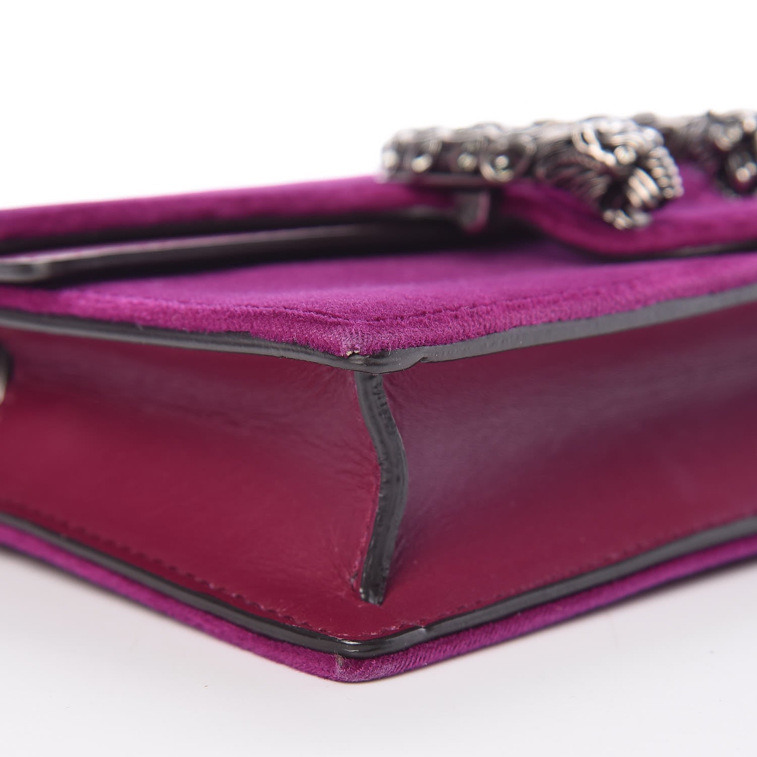 Gucci Velvet Super Mini Dionysus Shoulder Bag Fuchsia Violet Cyclamen 9 of 15