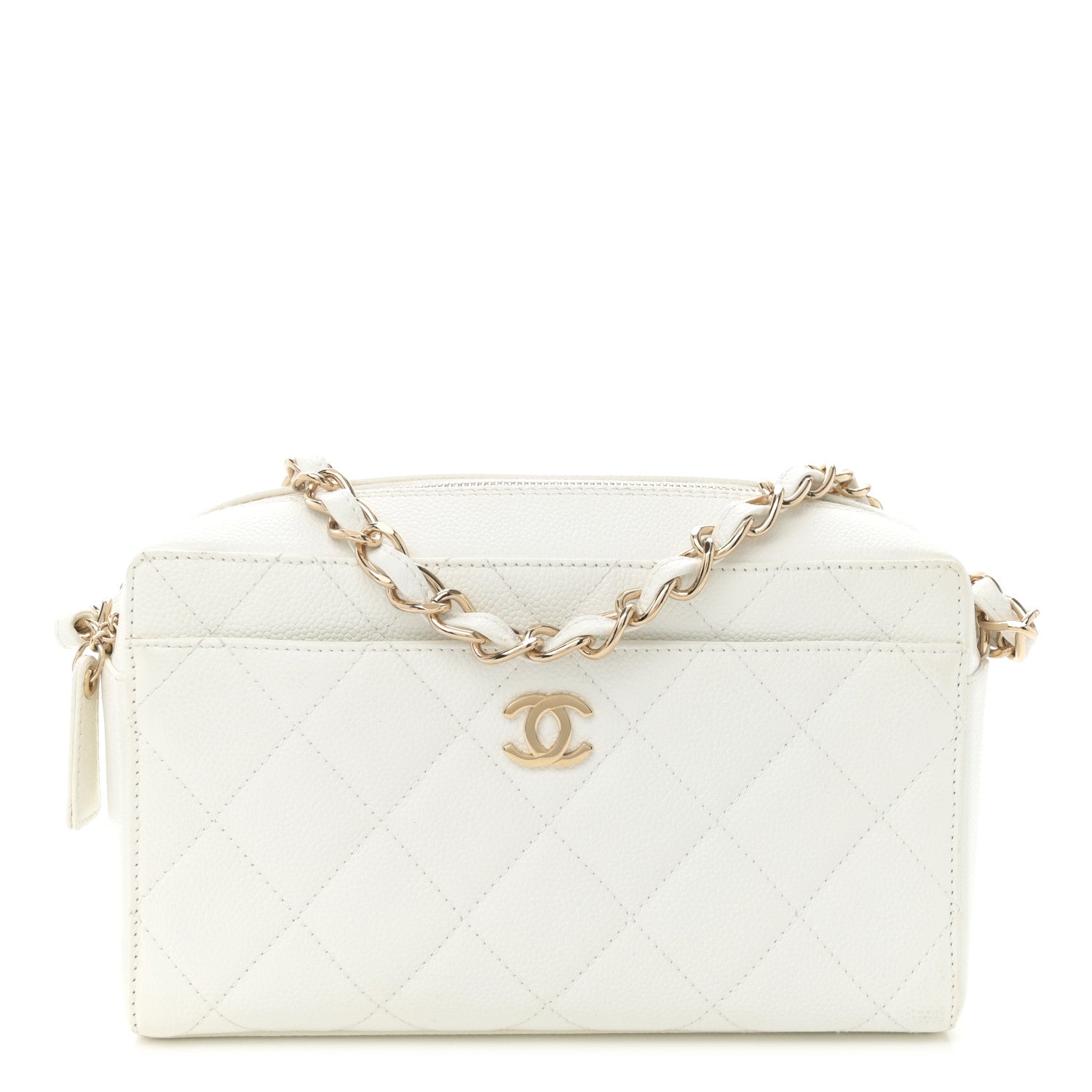 Chanel Caviar Quilted Camera Case White 1 of 10