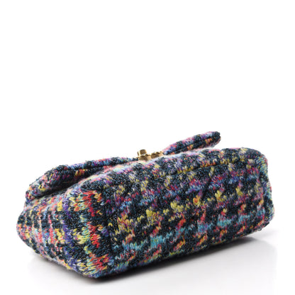 Chanel Tweed Quilted Medium Chanel 19 Flap Dark Multicolor 4 of 11