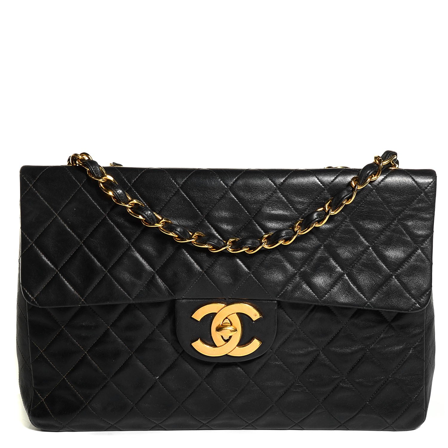 Chanel Lambskin Quilted XL Jumbo Flap Black 1 of 9