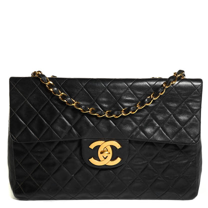 Chanel Lambskin Quilted XL Jumbo Flap Black 1 of 9