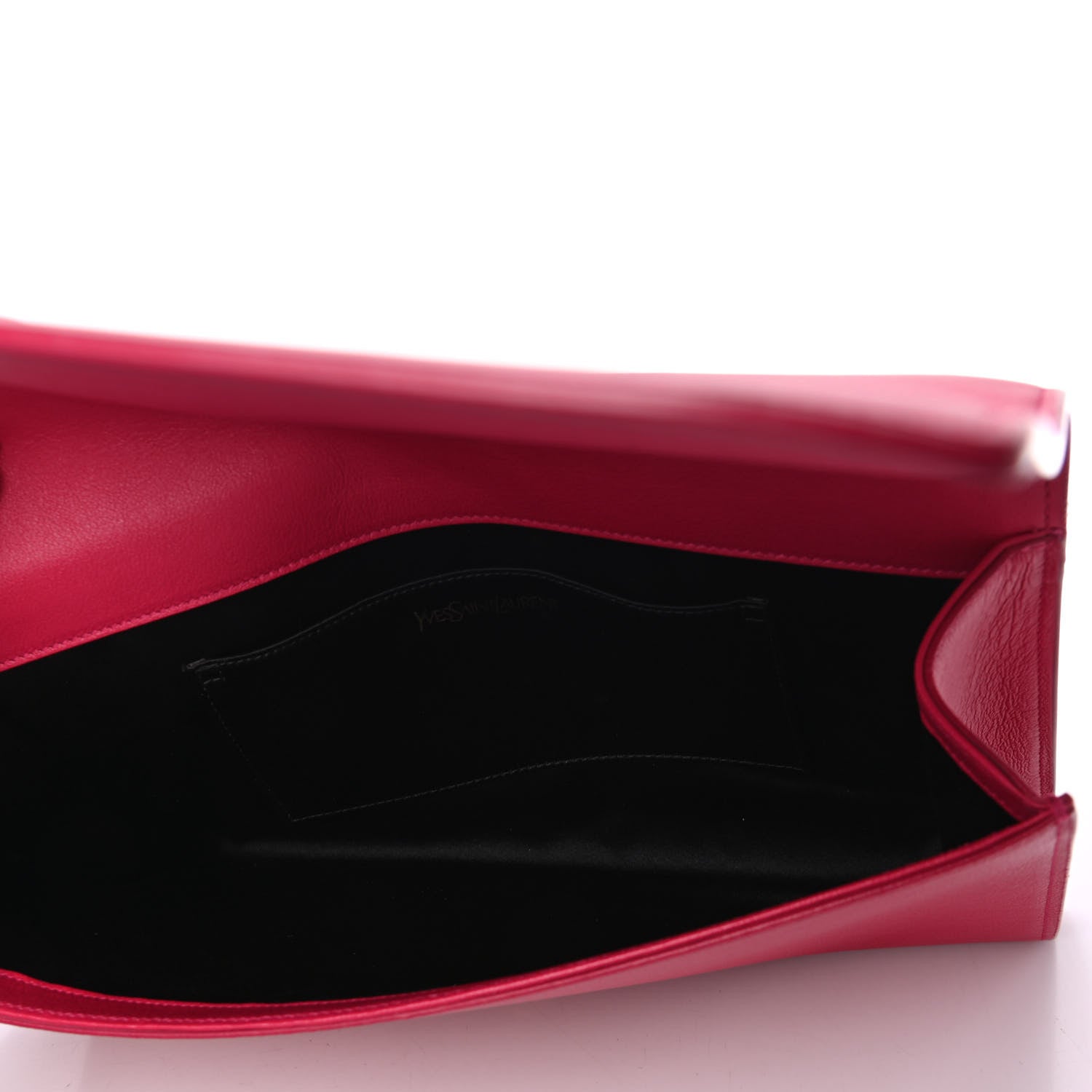 Saint Laurent Calfskin Monogram Large Belle De Jour Clutch Lipstick Fuchsia 5 of 8