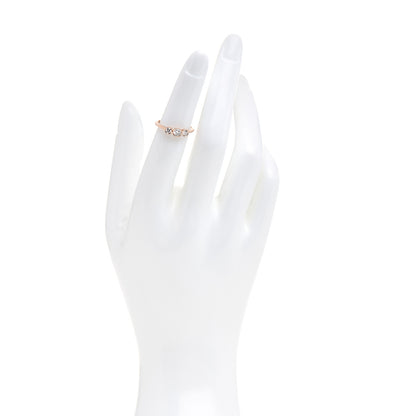Tiffany 18K Rose Gold Diamond Three Stone Milgrain Ring 48 4.5 2 of 5