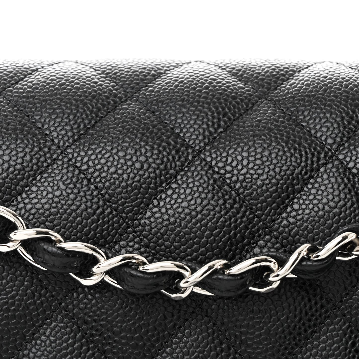 Caviar Quilted Jumbo Double Flap Black