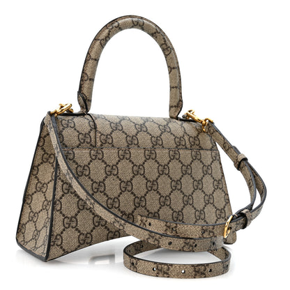 Balenciaga X GUCCI GG Supreme Monogram Small Hourglass Top Handle Bag Beige Ebony 2 of 9
