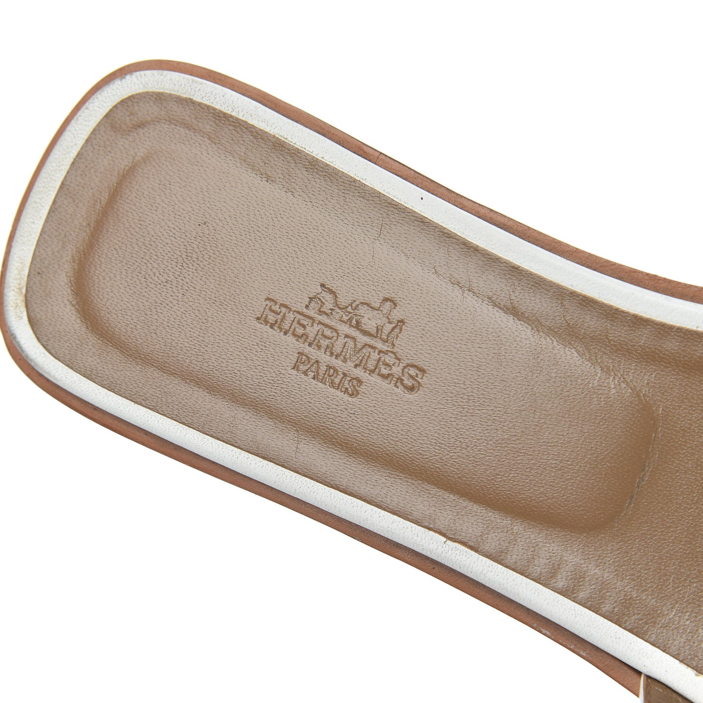 Box Calfskin Oran Sandals 38.5 White