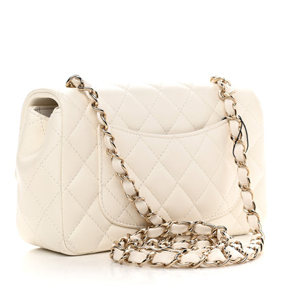 Chanel Lambskin Quilted Mini Rectangular Flap White 3 of 9