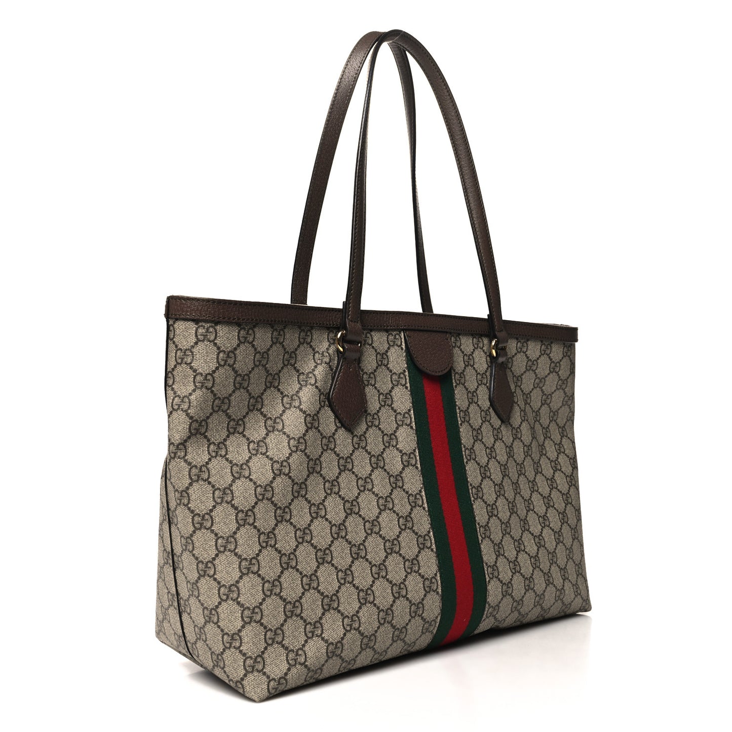 GG Supreme Monogram Medium Ophidia Shopping Tote Brown