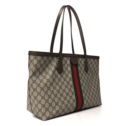 Gucci GG Supreme Monogram Medium Ophidia Shopping Tote Brown 3 of 11