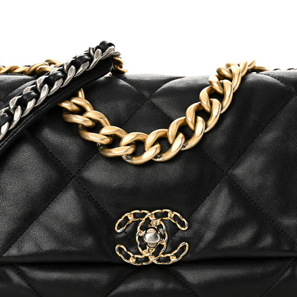 Chanel Lambskin Quilted Large Chanel 19 Flap Black 12 of 18