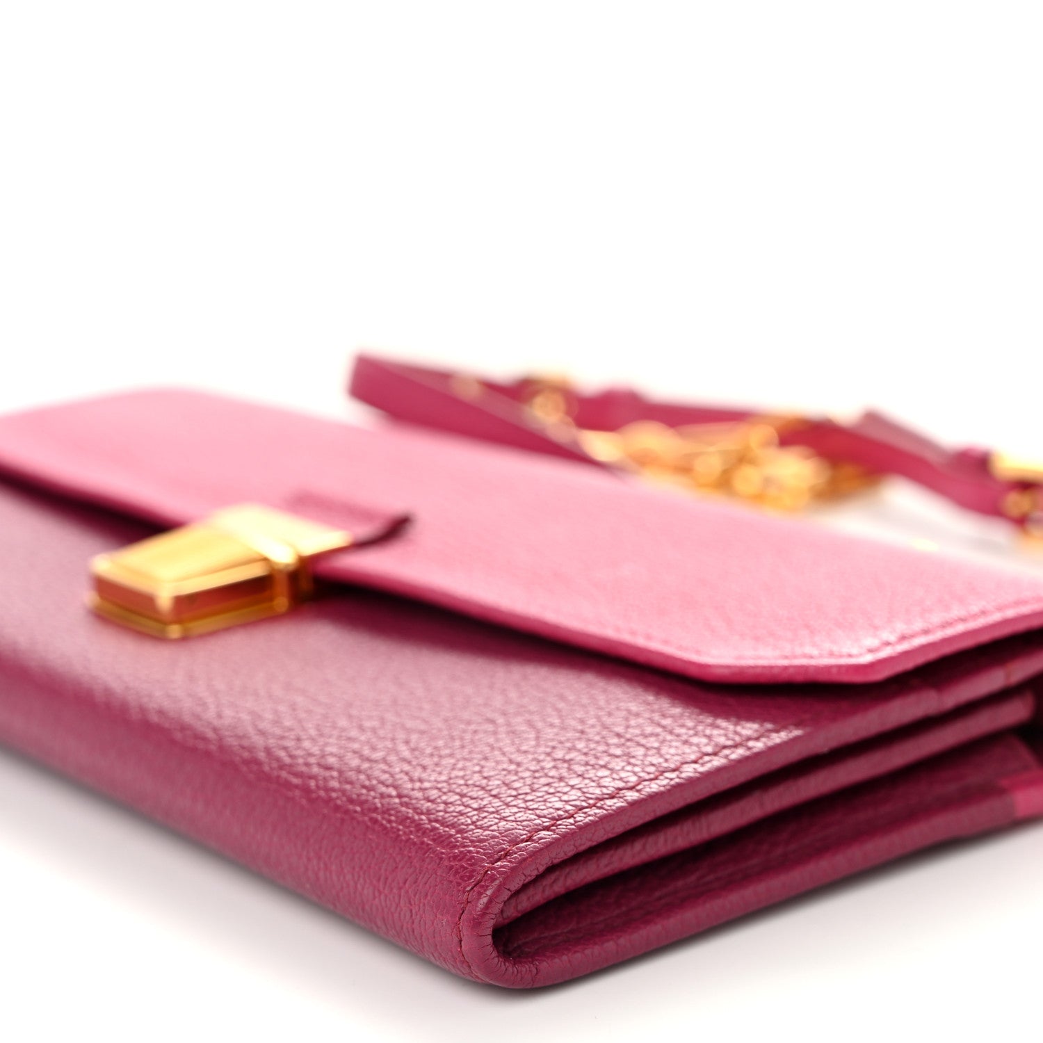 Miu Miu Goatskin Madras Bicolor Wallet On Chain Peonia Ametista 9 of 10