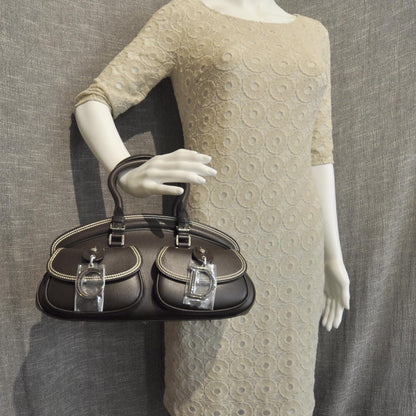 Christian Dior Leather Medium Detective Satchel Brown 2 of 8