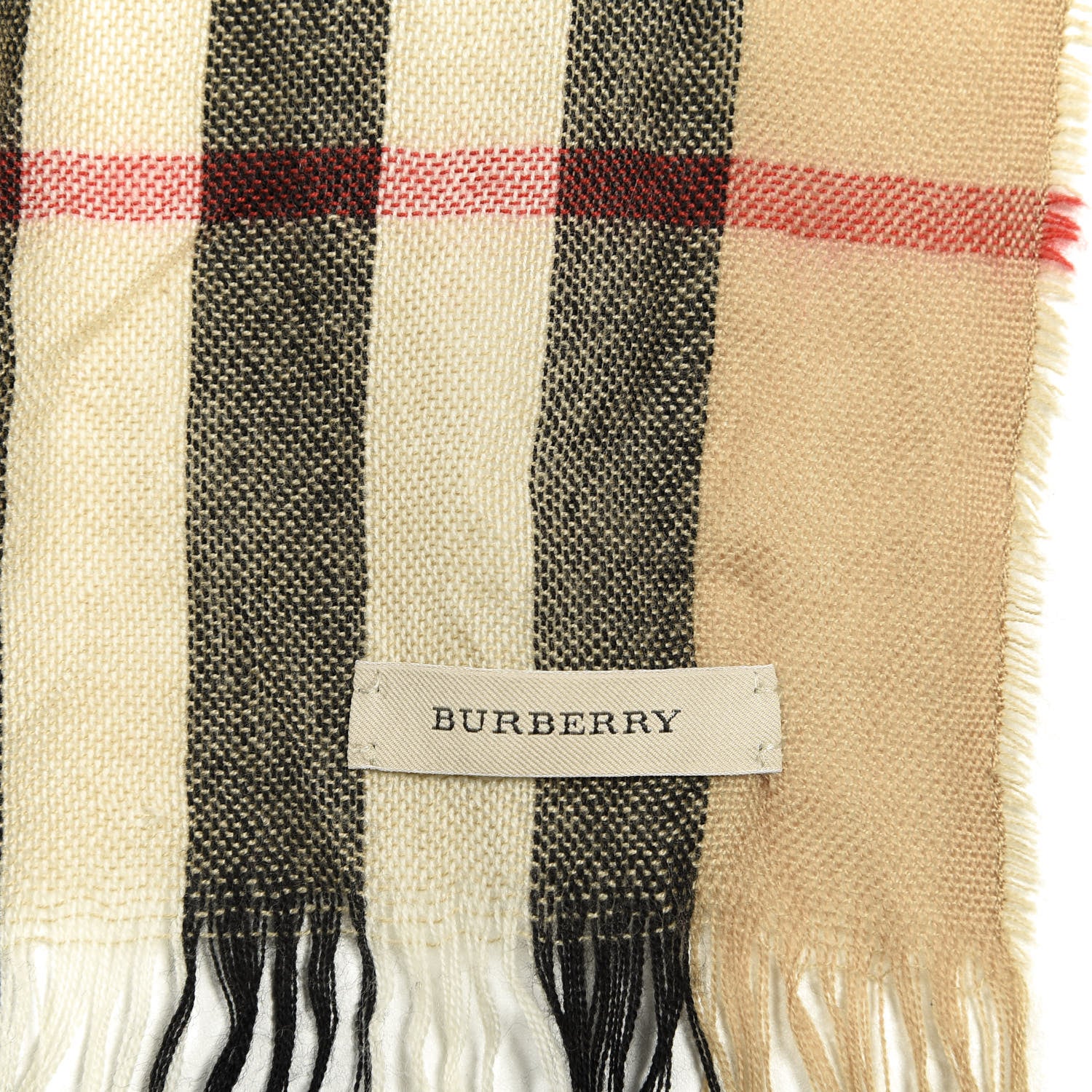 Burberry Wool Silk Gauze Giant Check Lightweight Scarf Camel 3 of 3