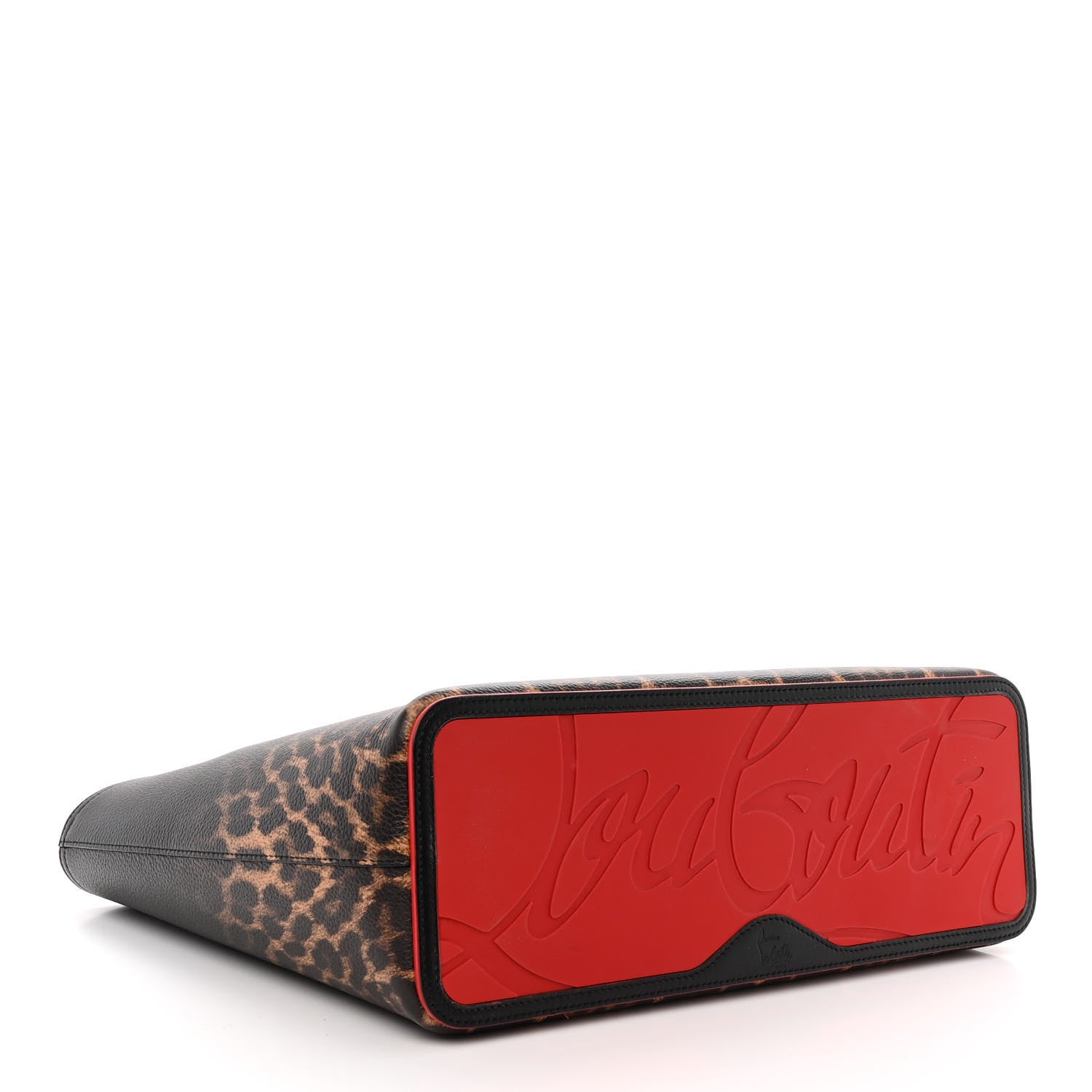Christian Louboutin Calfskin Degrade Leopard Print Spikes East West Cabata Tote Black Multi 5 of 12