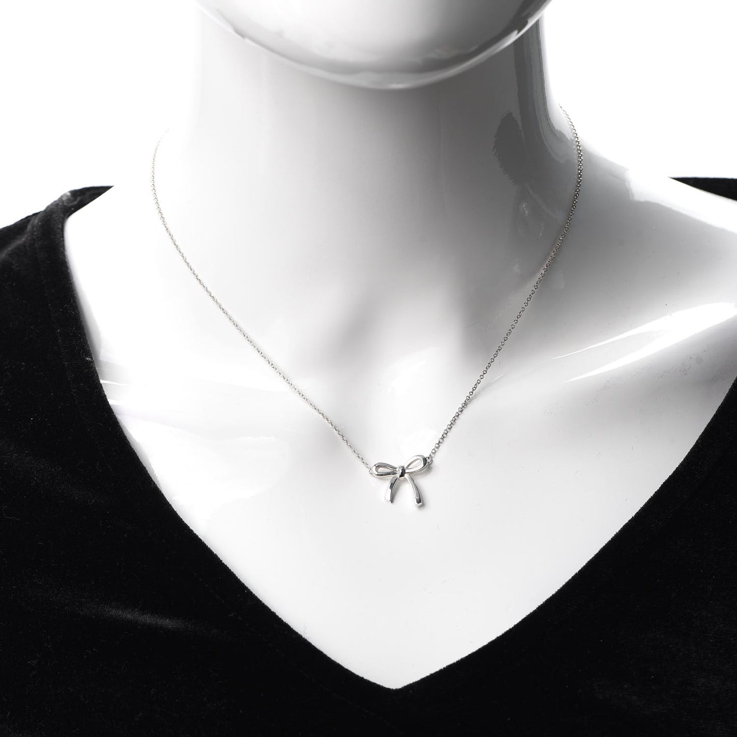 Sterling Silver Small Bow Pendant Necklace