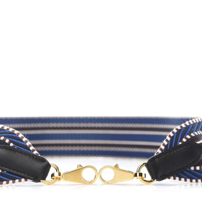 Hermes Toile Swift 50mm Sangle Cavale Shoulder Strap Bleu Zellige Indigo Black 3 of 5