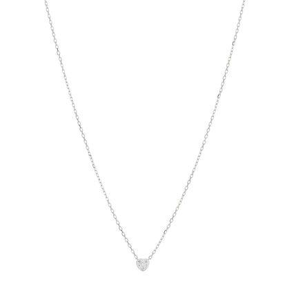 Cartier 18K White Gold Diamond D'Amour Heart Pendant Necklace 1 of 4