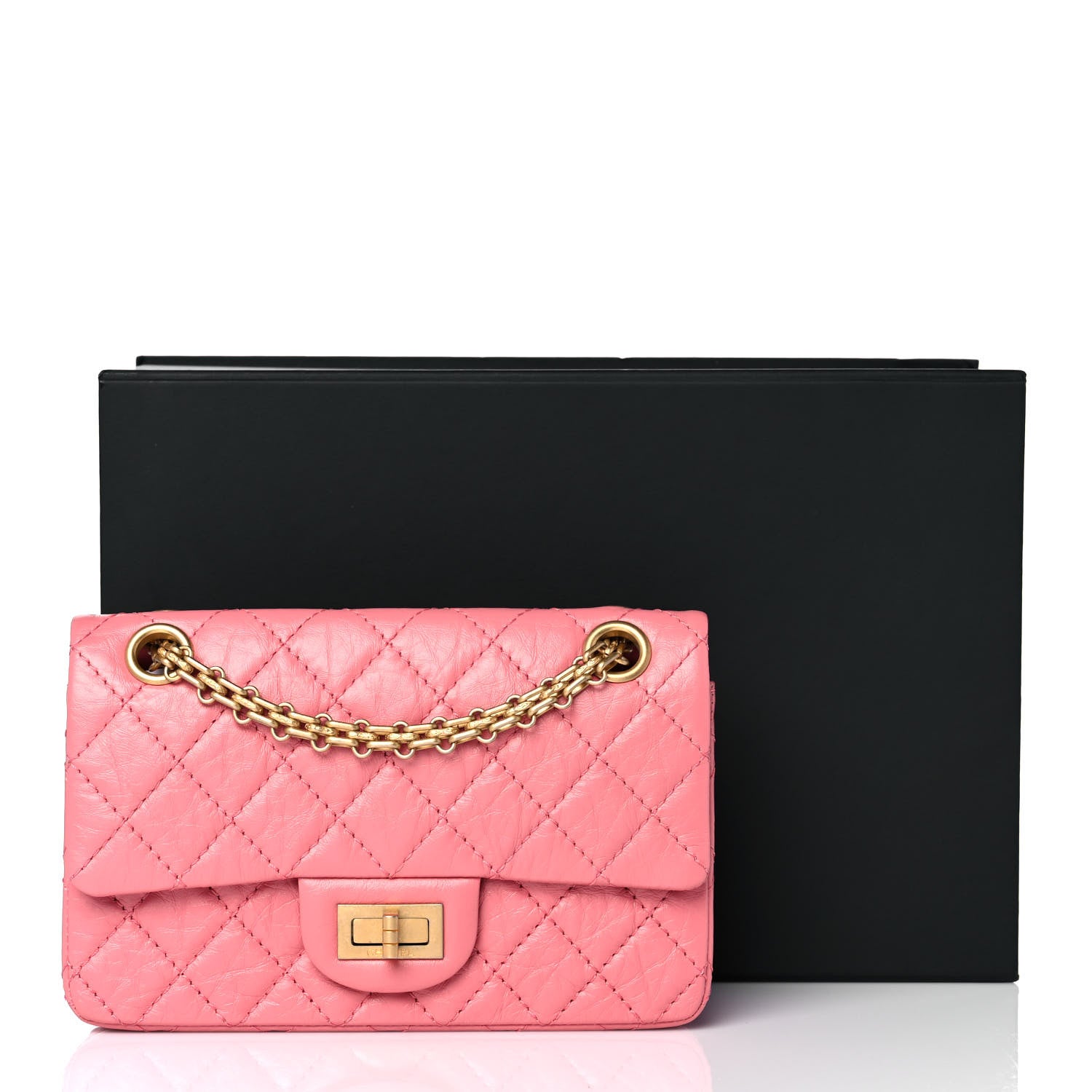 Chanel Aged Calfskin Quilted 2.55 Reissue Mini Flap Pink 9 of 9