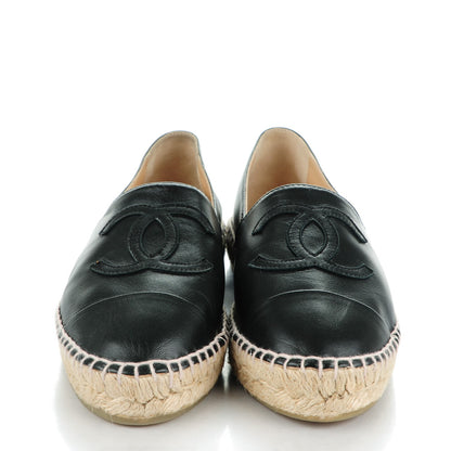 Chanel Lambskin CC Espadrilles 37 Black 2 of 9