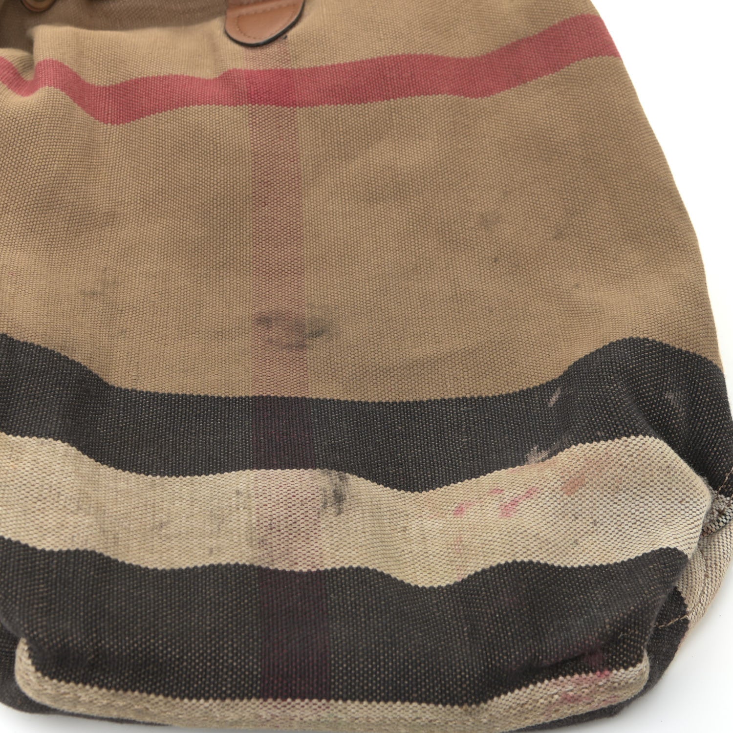 Burberry Overdyed Canvas Mega Check Medium Chiltern Backpack Tan 7 of 22