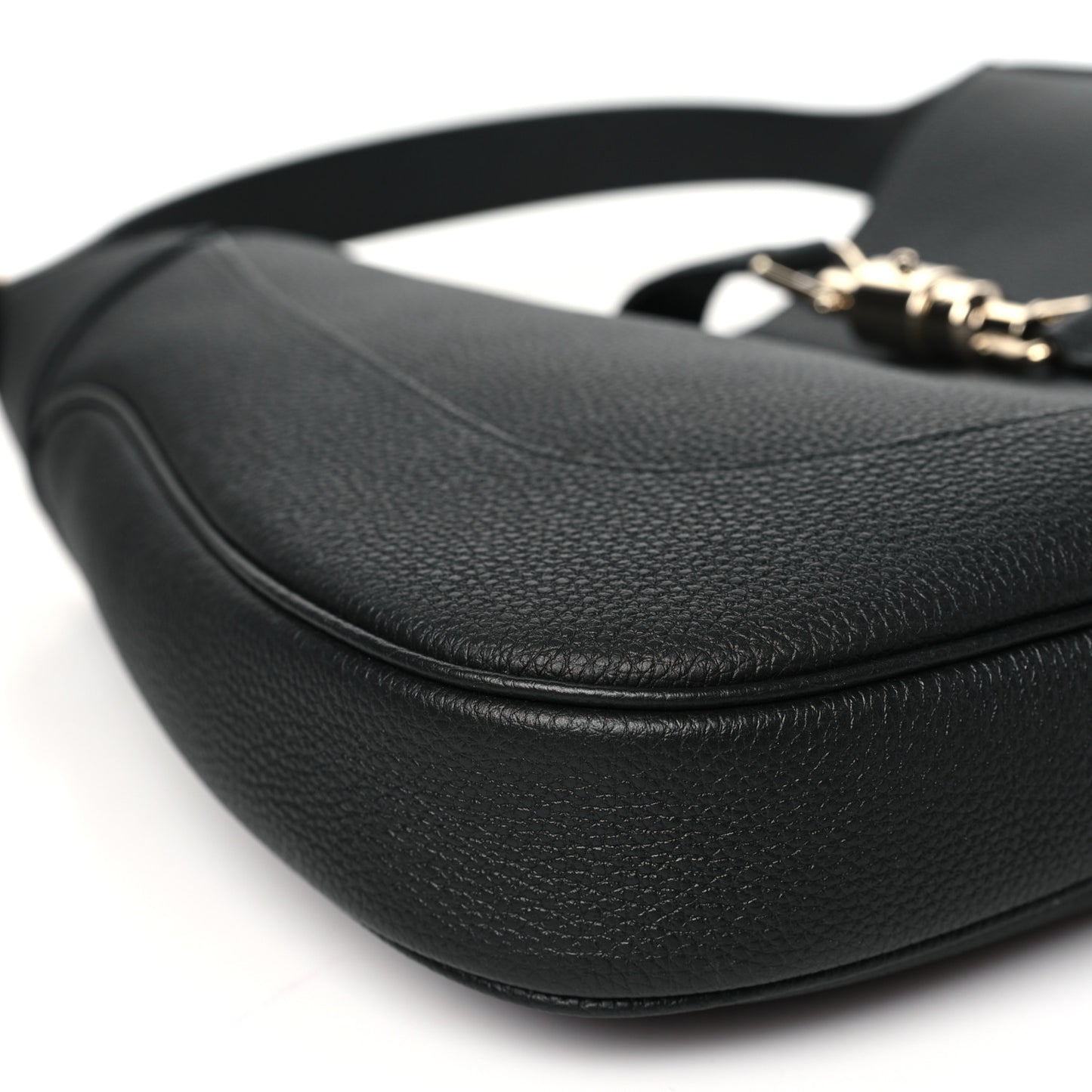 Pebbled Calfskin Large Jackie 1961 Hobo Black