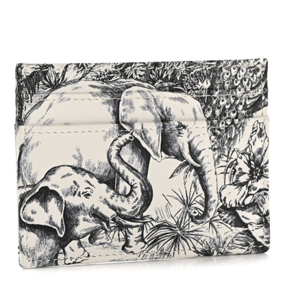 Christian Dior Calfskin Printed Toile De Jouy Lady Dior Card Holder Blue 3 of 7