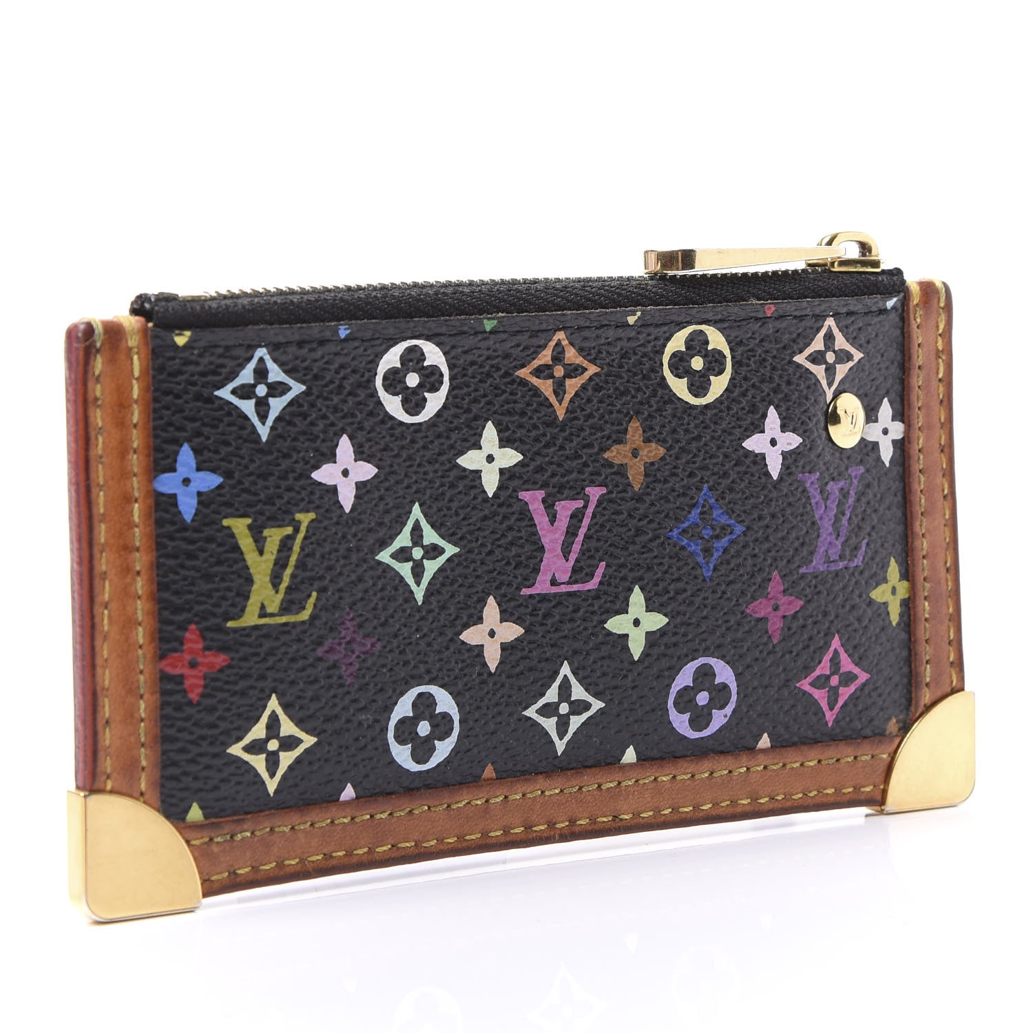 Louis Vuitton Monogram Multicolor Key Pouch Black 2 of 10