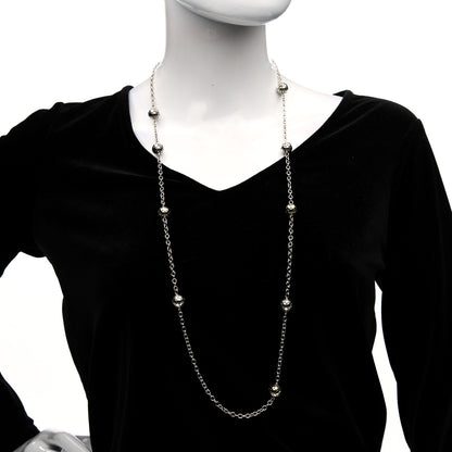 John Hardy Sterling Silver 18K Yellow Gold Dot Bead Station Long Necklace 2 of 5