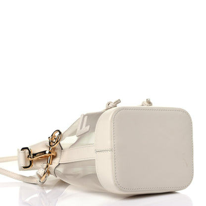 Fendi Mesh Vitello King F is Fendi Logo Embroidered Mini Mon Tresor Bucket Bag Sabbia White Ice 3 of 10