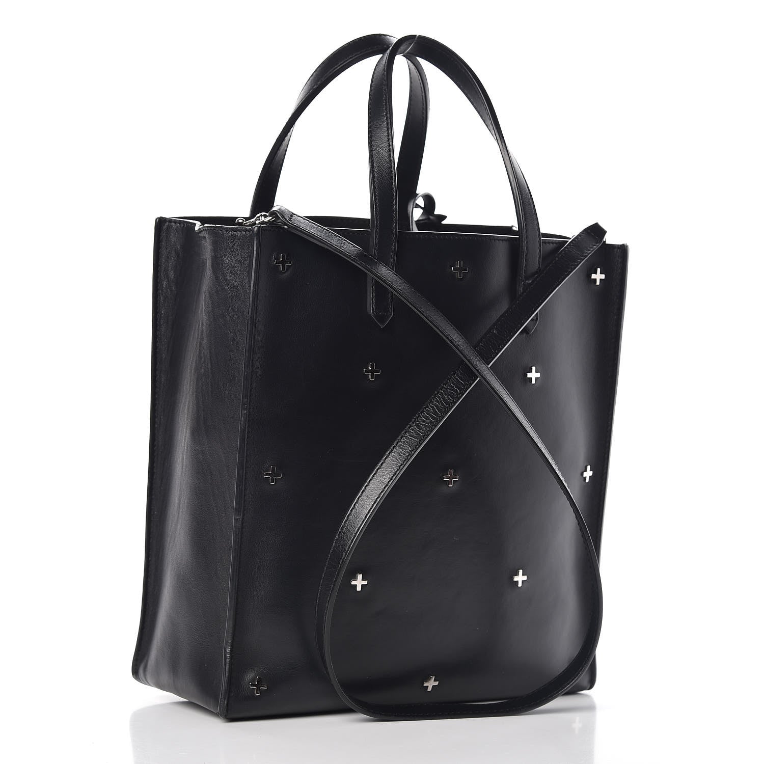 Givenchy Calfskin Stud Embellished Small Stargate Shopper Tote Black 4 of 18