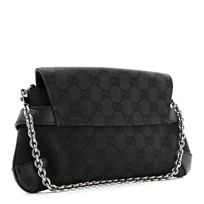 Gucci Monogram Horsebit Chain Clutch Black 3 of 12