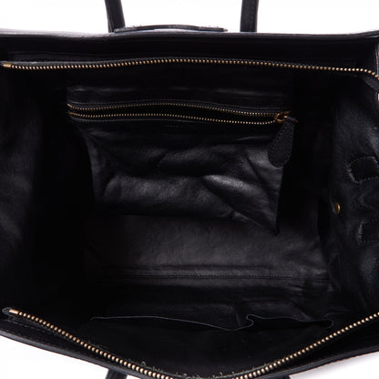 Celine Smooth Calfskin Tweed Tartan Mini Luggage Midnight 7 of 9