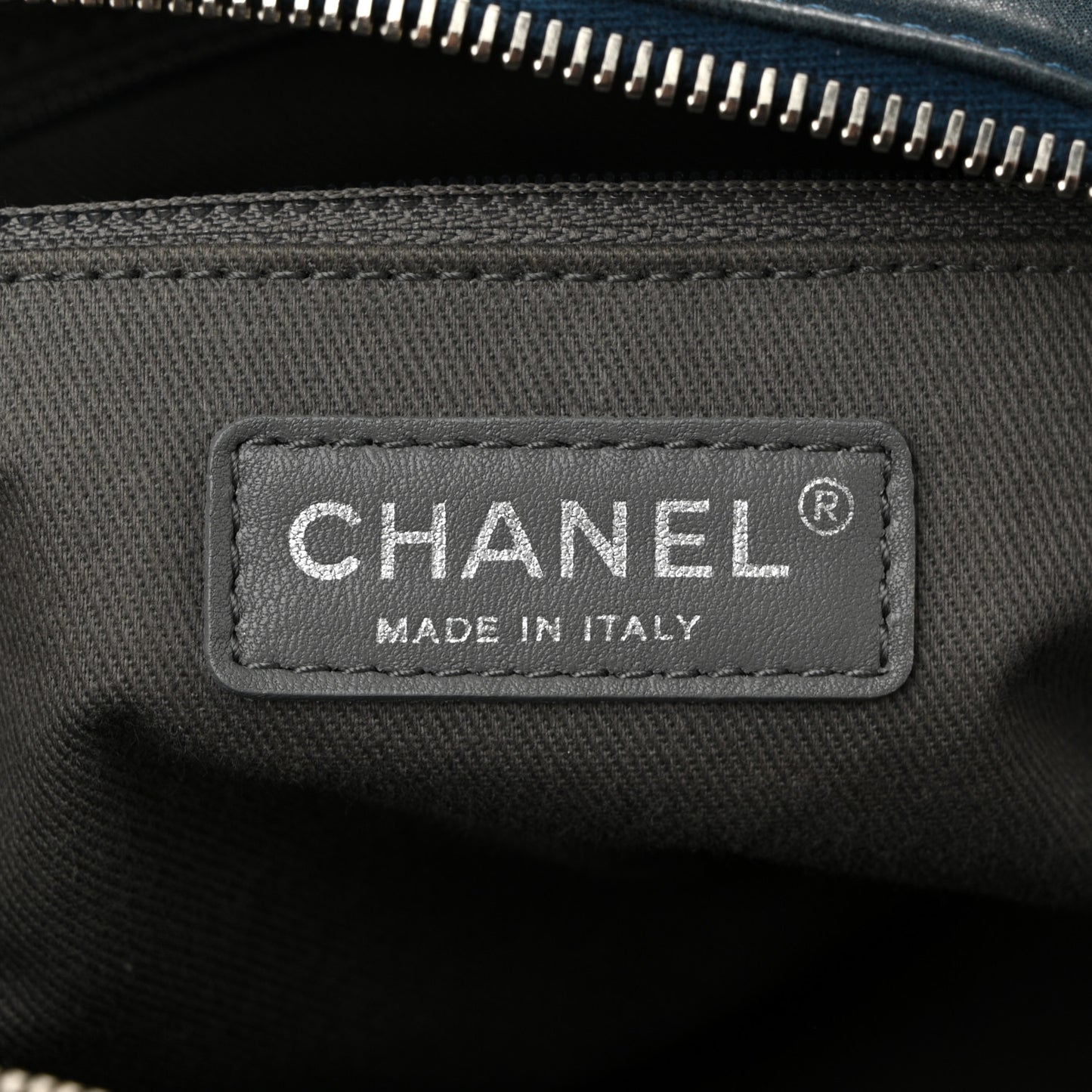 Iridescent Calfskin Quilted Relax CC Bowler Blue